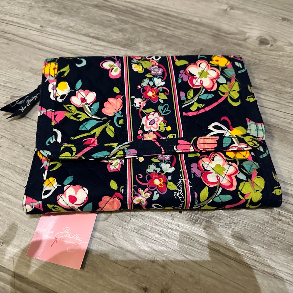 Vera Bradley RIBBONS Jewelry Folio Blue & Pink Floral